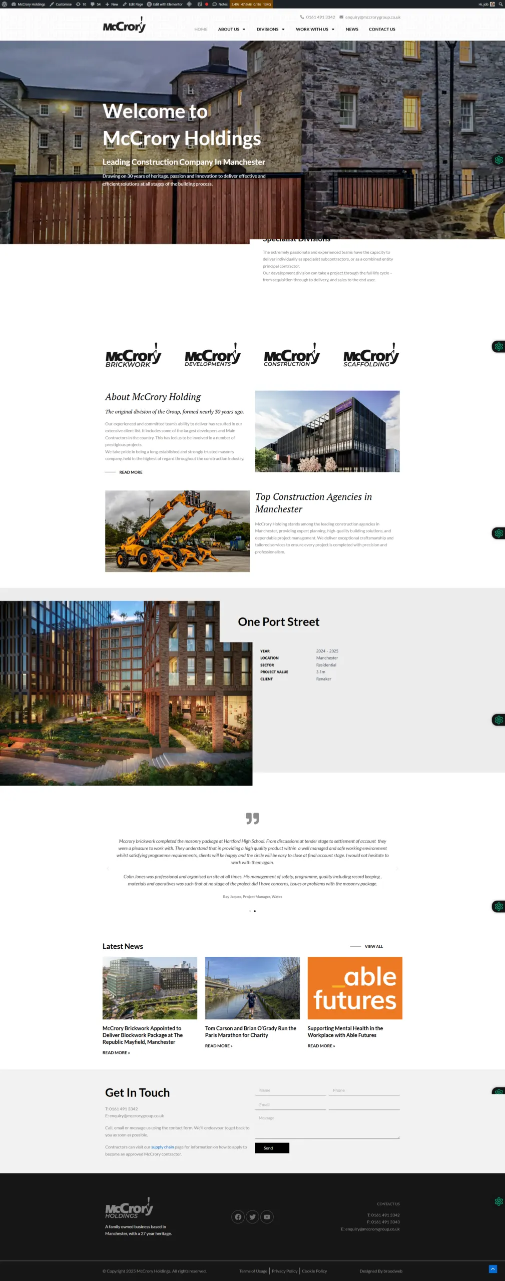 McCrory Holdings Website Design & SEO Case Study