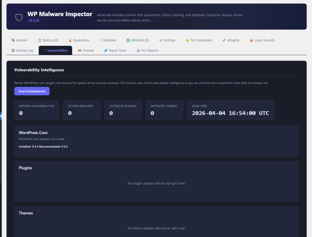 Wp Malware Inspector Pro – Malware Scanner, Integrity Monitor, Security and Firewall