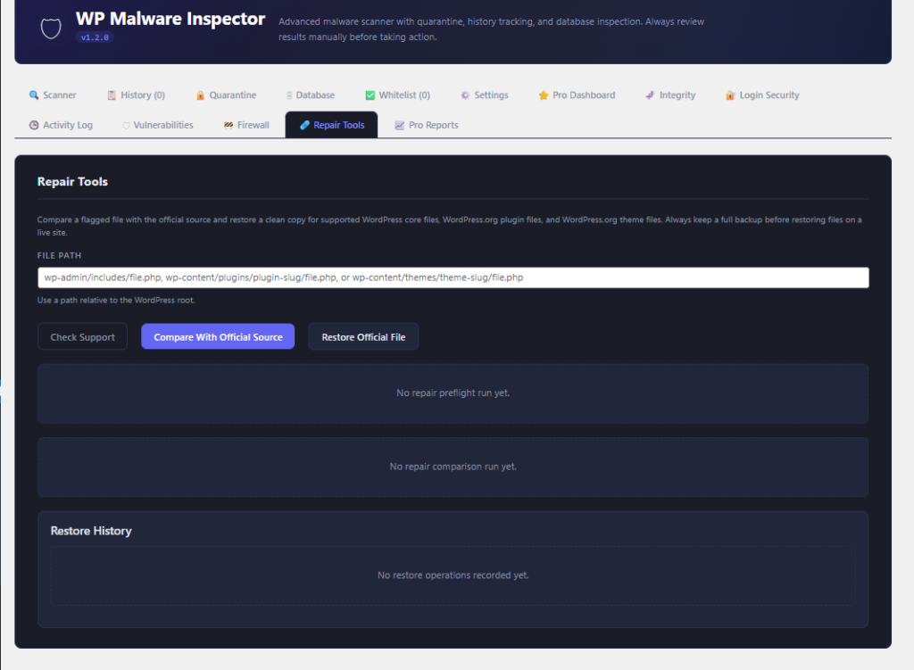 Wp Malware Inspector Pro – Malware Scanner, Integrity Monitor, Security and Firewall
