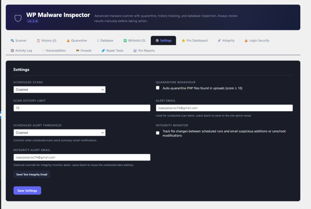 Wp Malware Inspector Pro – Malware Scanner, Integrity Monitor, Security and Firewall