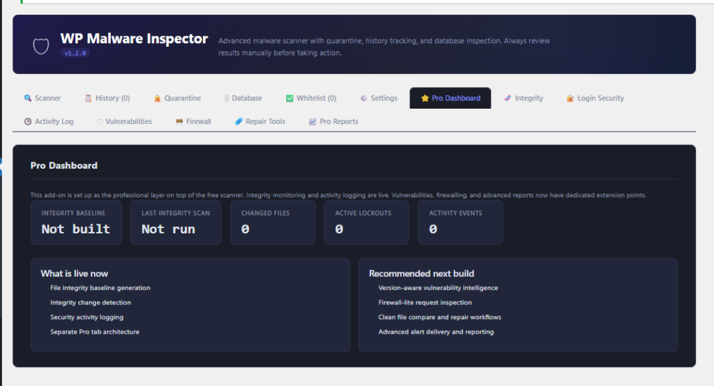 Wp Malware Inspector Pro – Malware Scanner, Integrity Monitor, Security and Firewall