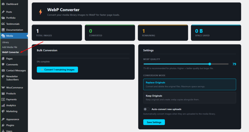 Broodweb WebP Conveter For WordPress