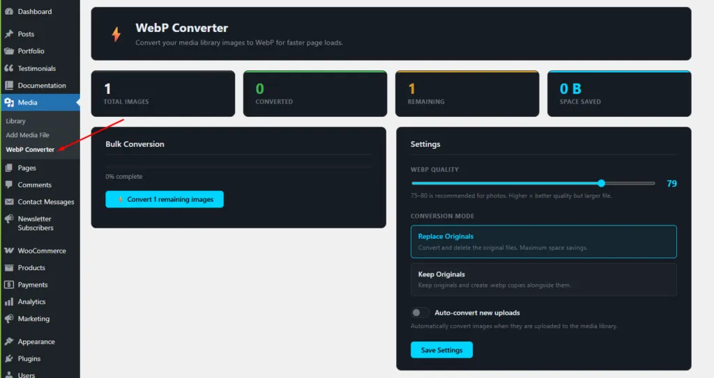 Broodweb WebP Conveter For WordPress