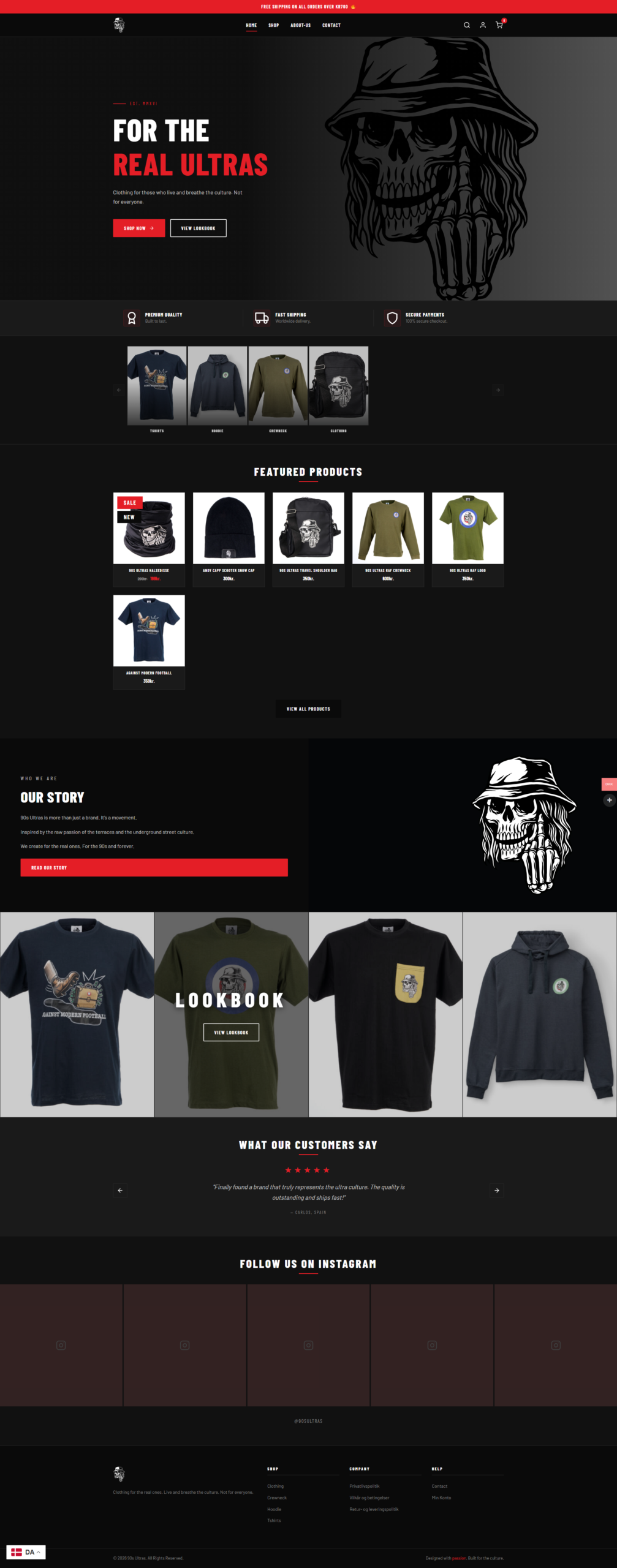90sUltras – Premium Streetwear eCommerce Website